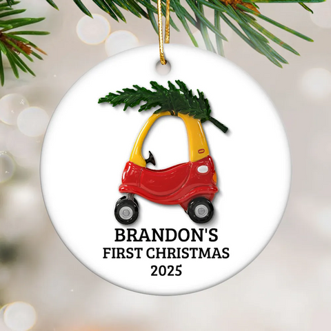 Baby's First Christmas Thing 3D Effect - Custom Ceramic Ornament
