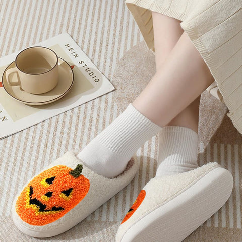2025 Halloween Pumpkin Home Cotton Slippers