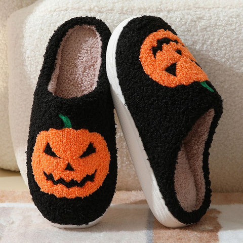 2025 Halloween Pumpkin Home Cotton Slippers