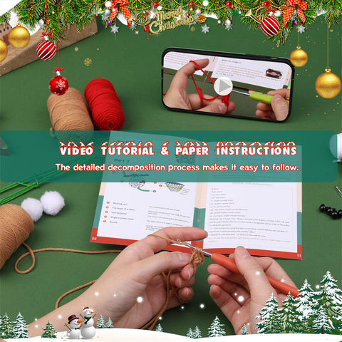 Christmas Gingerbread Man DIY Crochet Kit