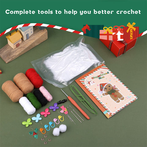Christmas Gingerbread Man DIY Crochet Kit