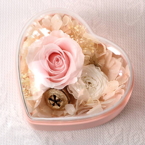 Personalized Heart Rose Jewelry Box with Custom Photo Projection Necklace