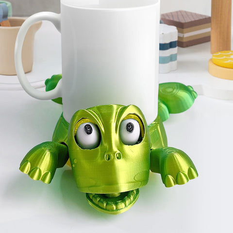 Creative 3D Printed Open Eyed Turtle Coaster Coffee Cup Holder