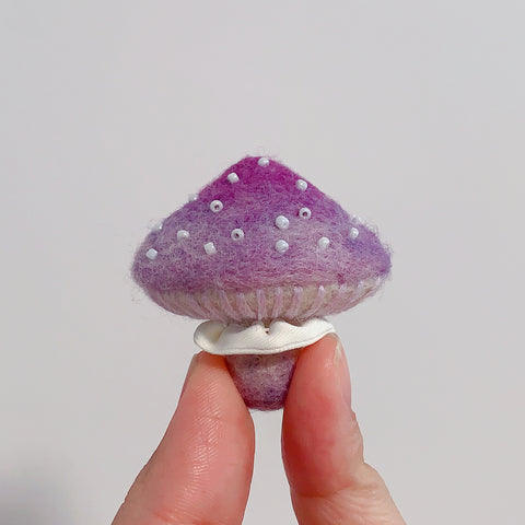 Handmade Cute Felt Mushroom Brooch Nature-Inspired Accessory Gift