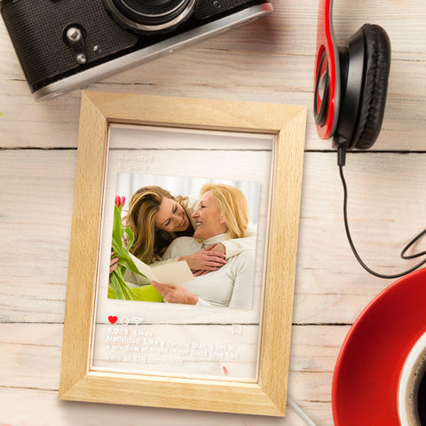 "Heartfelt Glow" Personalized Acrylic Nightlight Plaque with Custom Photo and Text