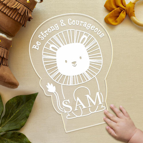 Adorable Custom 3D Lion Night Light with Kid's Name and Message