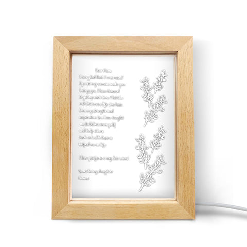 Custom Handwritten Message Night Light Wooden Modern Gift for Mom