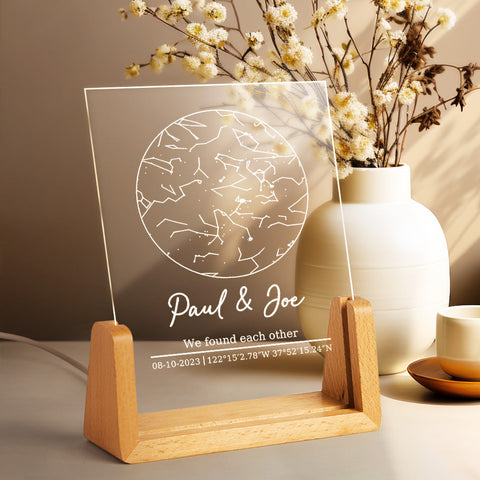 We Found Each Other Star Map Light with Custom Name & Coordinates