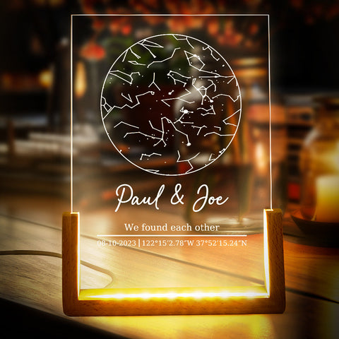 We Found Each Other Star Map Light with Custom Name & Coordinates