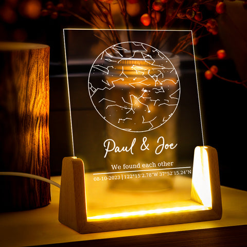 We Found Each Other Star Map Light with Custom Name & Coordinates