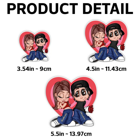 Y2K Couple Custom Heart Acrylic Fridge Magnet