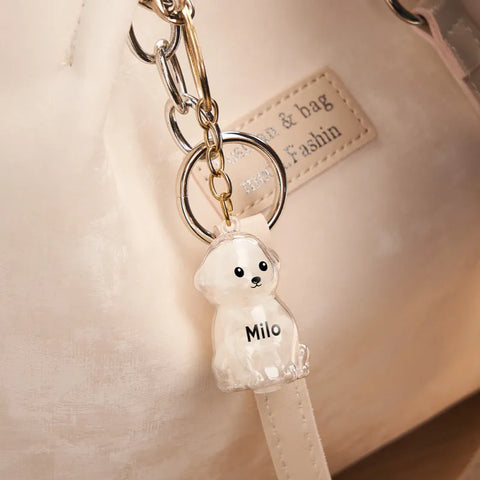 Custom Name Dog Hair Collector Keychain/Bag Charm