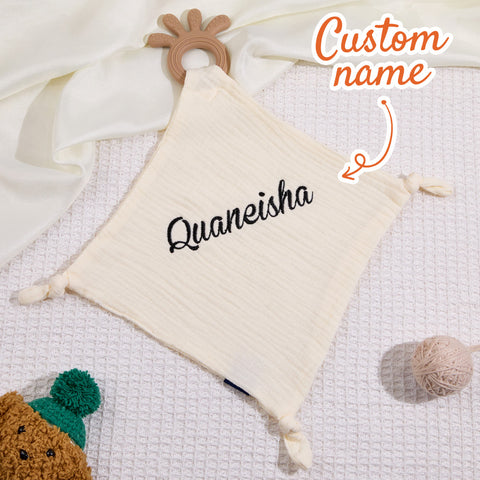 Personalized Baby Comfort Blanket with Embroidered Name