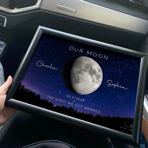 Our Moon Custom Couple Moon Phase Canvas/Framed Poster/Poster