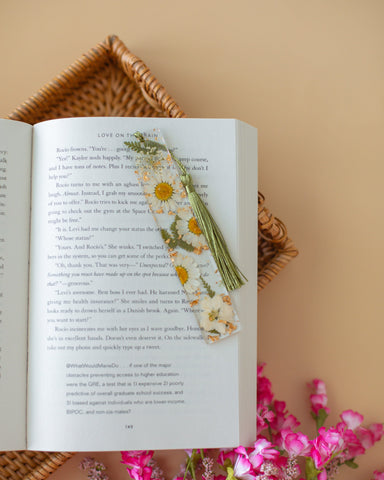 Forget Me Not Dried Flower Resin Bookmark