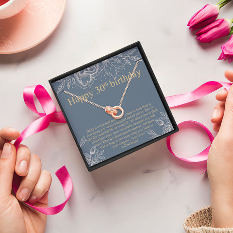 Double Ring Necklace with Personalized Message Card