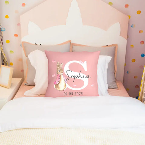 Personalized Peter Rabbit Throw Pillow with Kid's Name