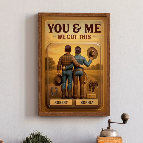 "God Blessed The Broken Road" 3D Effect Custom Couple Figurine Canvas Print/Framed Poster/Poster 