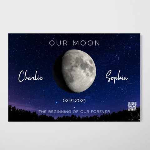 Our Moon Custom Couple Moon Phase Canvas/Framed Poster/Poster