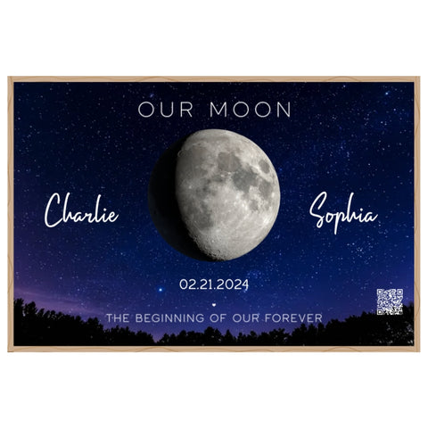 Our Moon Custom Couple Moon Phase Canvas/Framed Poster/Poster