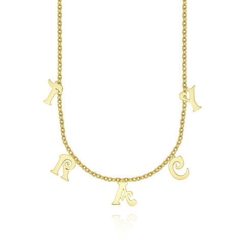 Personalized Letter Initials Silver Necklace