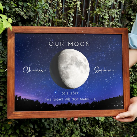 Our Moon Custom Couple Moon Phase Canvas/Framed Poster/Poster