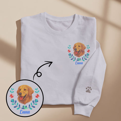 Custom Sweatshirt witth Embroidered Pet Name