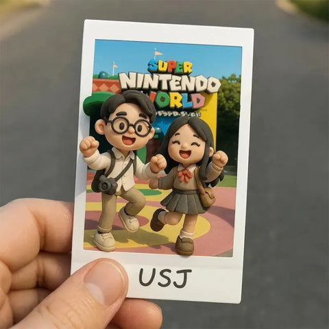 Custom 3D Travel Photo Acrylic Fridge Magnet with Text