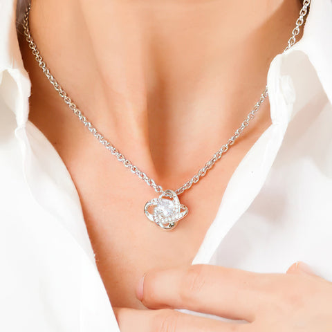 Elegant Four Leaf Clover Necklace with Your Custom Photo & Message Card