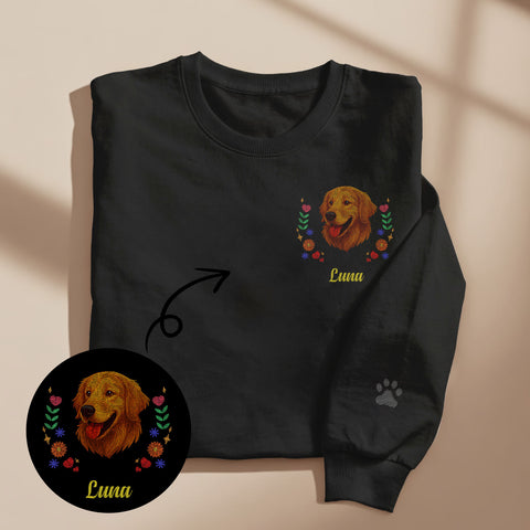 Custom Sweatshirt witth Embroidered Pet Name
