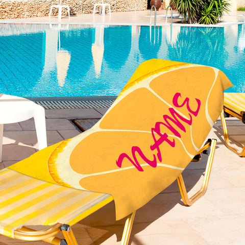 Custom Name Fruit Slice Beach Towel for Summer Vibes