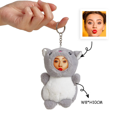 Custom Face Plush Animal Keychain Personalized 3D Mini Doll