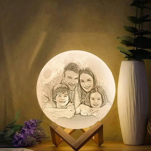 Personalized Magic 3D Moon Lamp with Family Photo