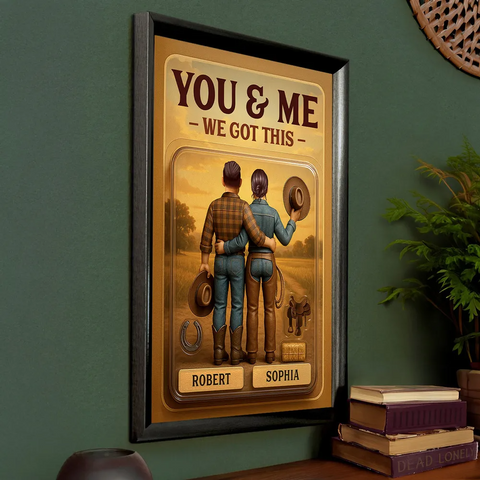 "God Blessed The Broken Road" 3D Effect Custom Couple Figurine Canvas Print/Framed Poster/Poster 