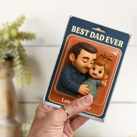 Custom Photo Dad and Me Cute Action Figure Acrylic Block
