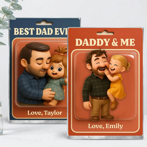 Custom Photo Dad and Me Cute Action Figure Acrylic Block