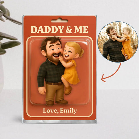 Custom Photo Dad and Me Cute Action Figure Acrylic Block