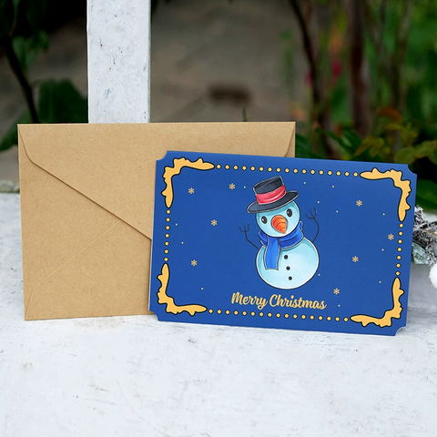 Merry Christmas Folded Card 2025 – Vintage Minimalist Design