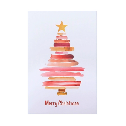 Watercolor Christmas Tree Greeting Card – Elegant Minimalist Holiday Design