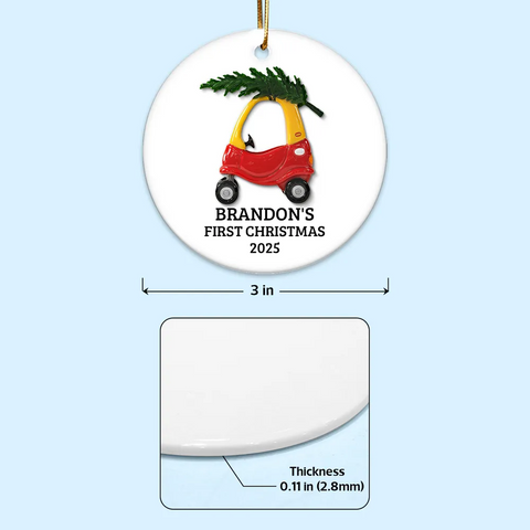 Baby's First Christmas Thing 3D Effect - Custom Ceramic Ornament