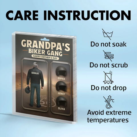 Grandpa's/ Dad's Biker Gang Custom Figure 3D Effect Acrylic Block 
