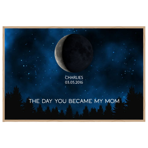 Galaxy Night Custom Birth Moon Phase The Day You Became Our Dad Canvas/Framed Poster/Poster
