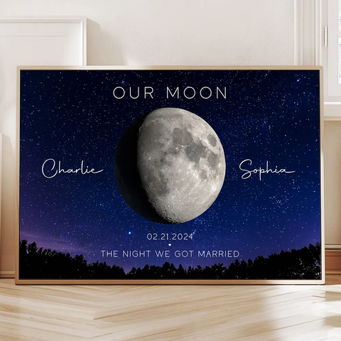 Our Moon Custom Couple Moon Phase Canvas/Framed Poster/Poster