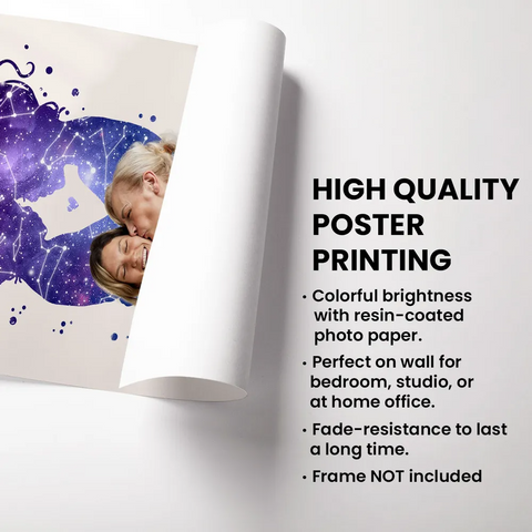 The Day You Became My Mom Custom Star Map Canvas/Framed Poster/Poster 