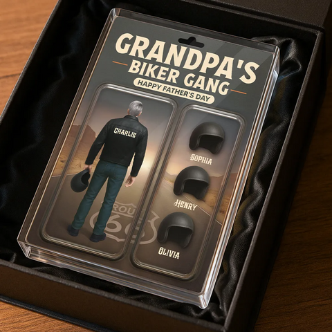 Grandpa's/ Dad's Biker Gang Custom Figure 3D Effect Acrylic Block 
