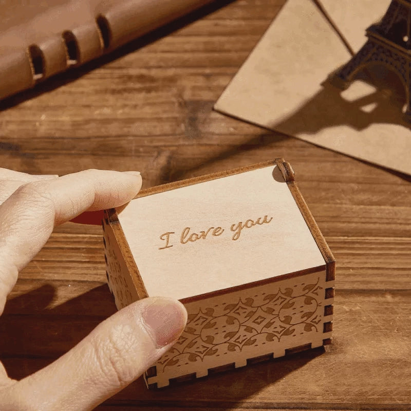 Personalized Wooden Music Box with Custom Song or Voice – Add Your Photo & Message | Perfect Anniversary Gift
