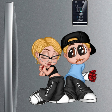 Y2K Style Cartoon Couple Custom Acrylic Fridge Magnet