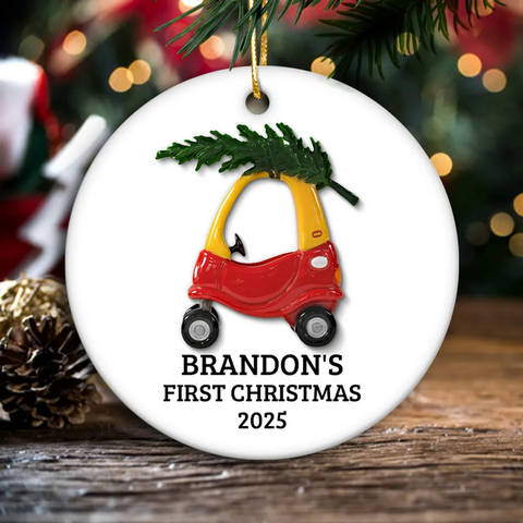 Baby's First Christmas Thing 3D Effect - Custom Ceramic Ornament