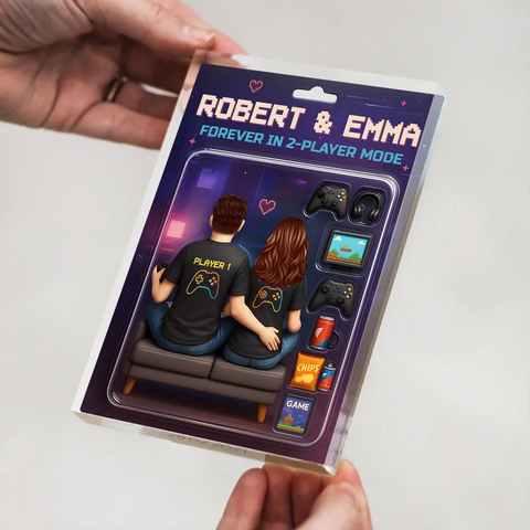 3D Effect Action Figure Toy Box Style Custom Game Players Couple Acrylic Block 