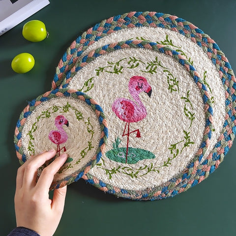 Handwoven Round Jute Placemats Minimalist Natural Dining Table Decor